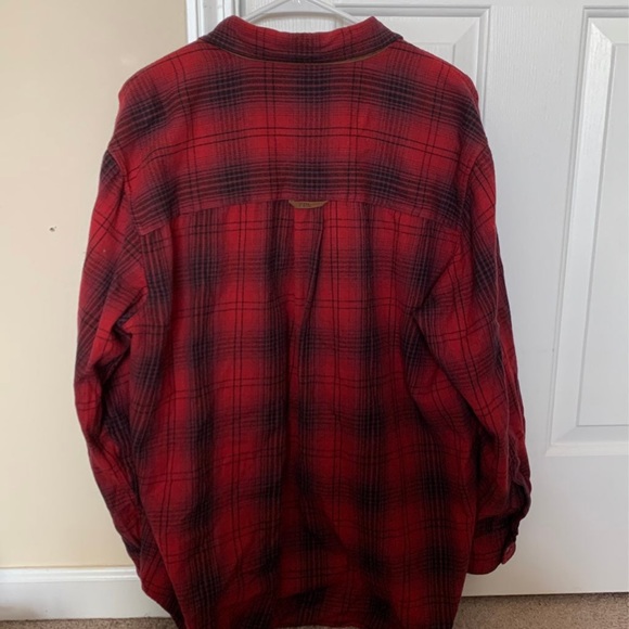 Chaps Flannel Plaid Red Fall Autumn Button Down - Picture 5 of 6